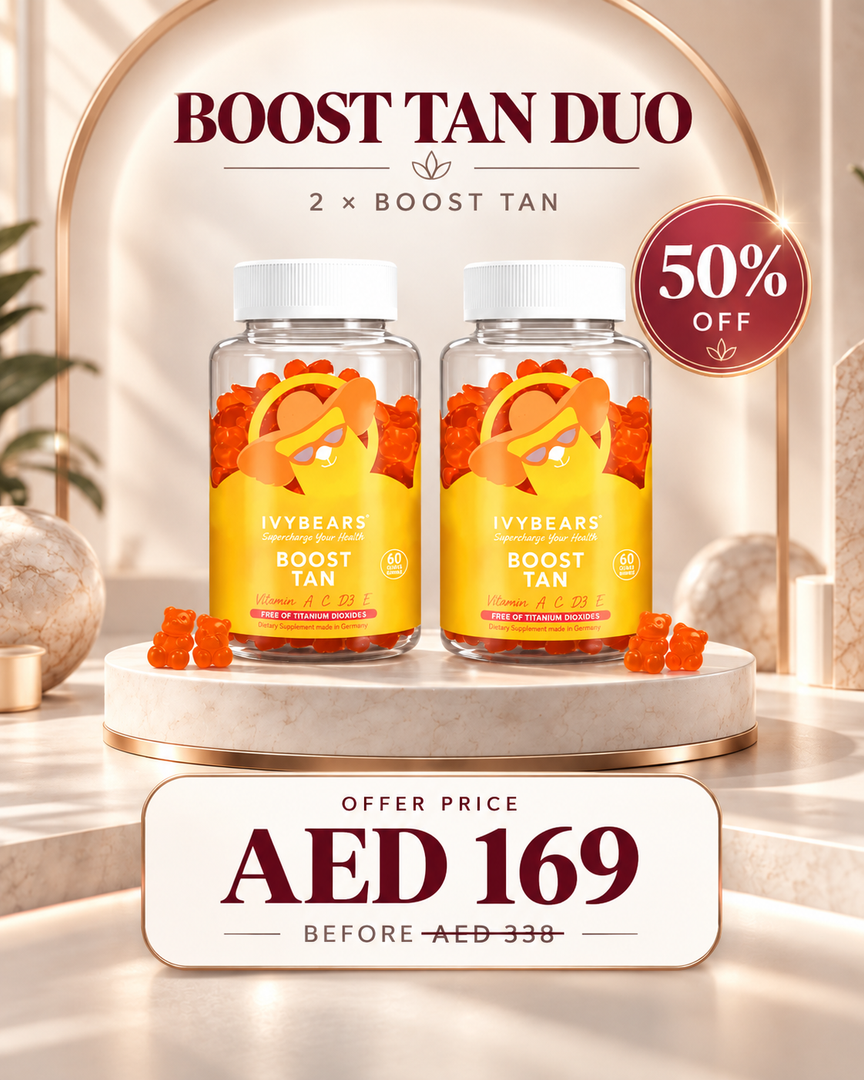 Ivybears Boost Tan – Natural Gummies for a Healthy Golden Glow offer 1+1