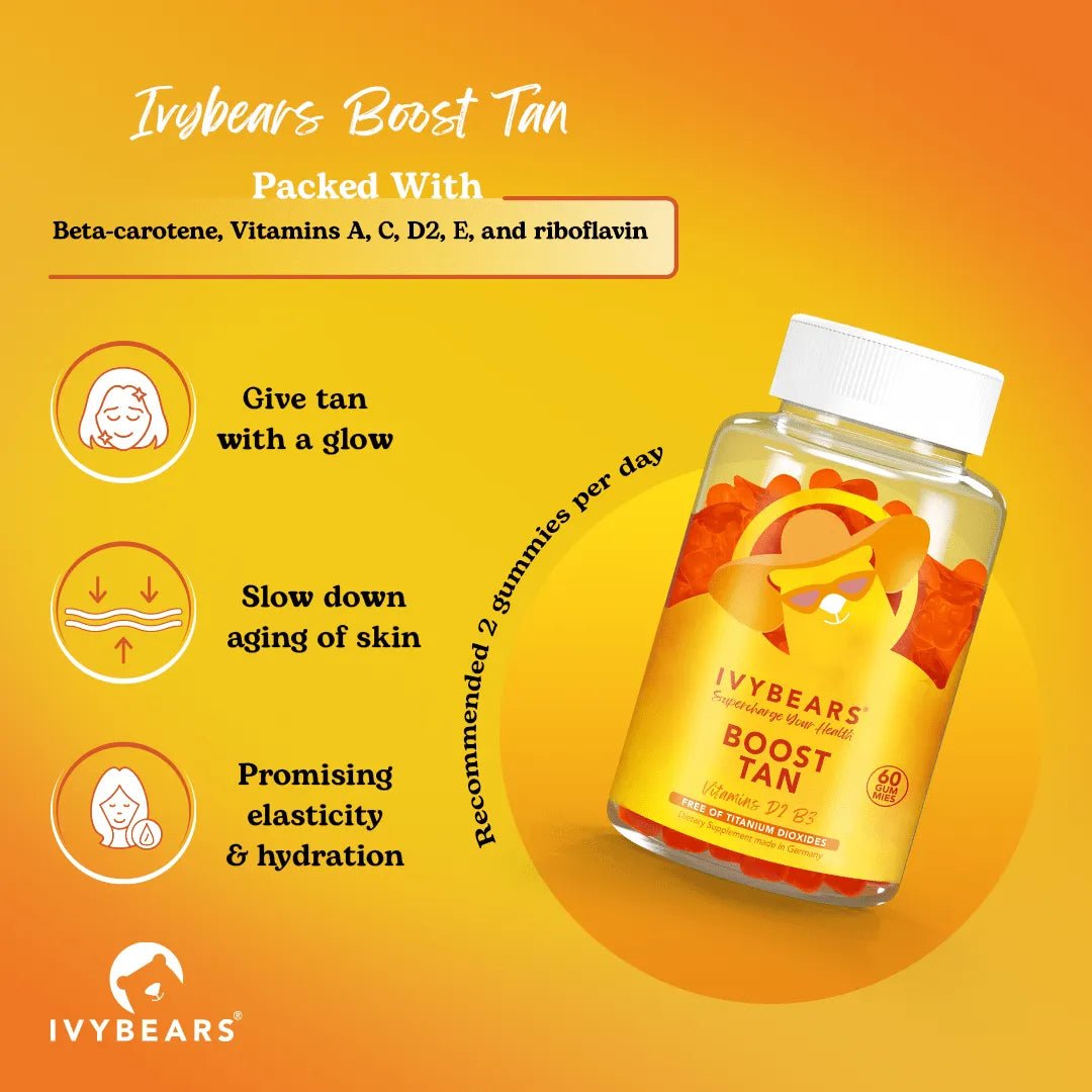 Ivybears Boost Tan supplement  – vitamins for natural golden glow